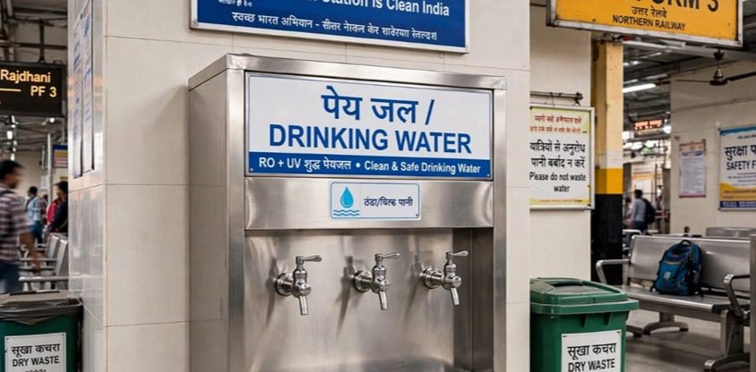 भारतीय रेलवे ने पानी की टंकियों और फिल्टरों की सफाई और उन्‍हें कीटाणु मुक्‍त बनाने के लिए विशेष अभियान शुरू किया