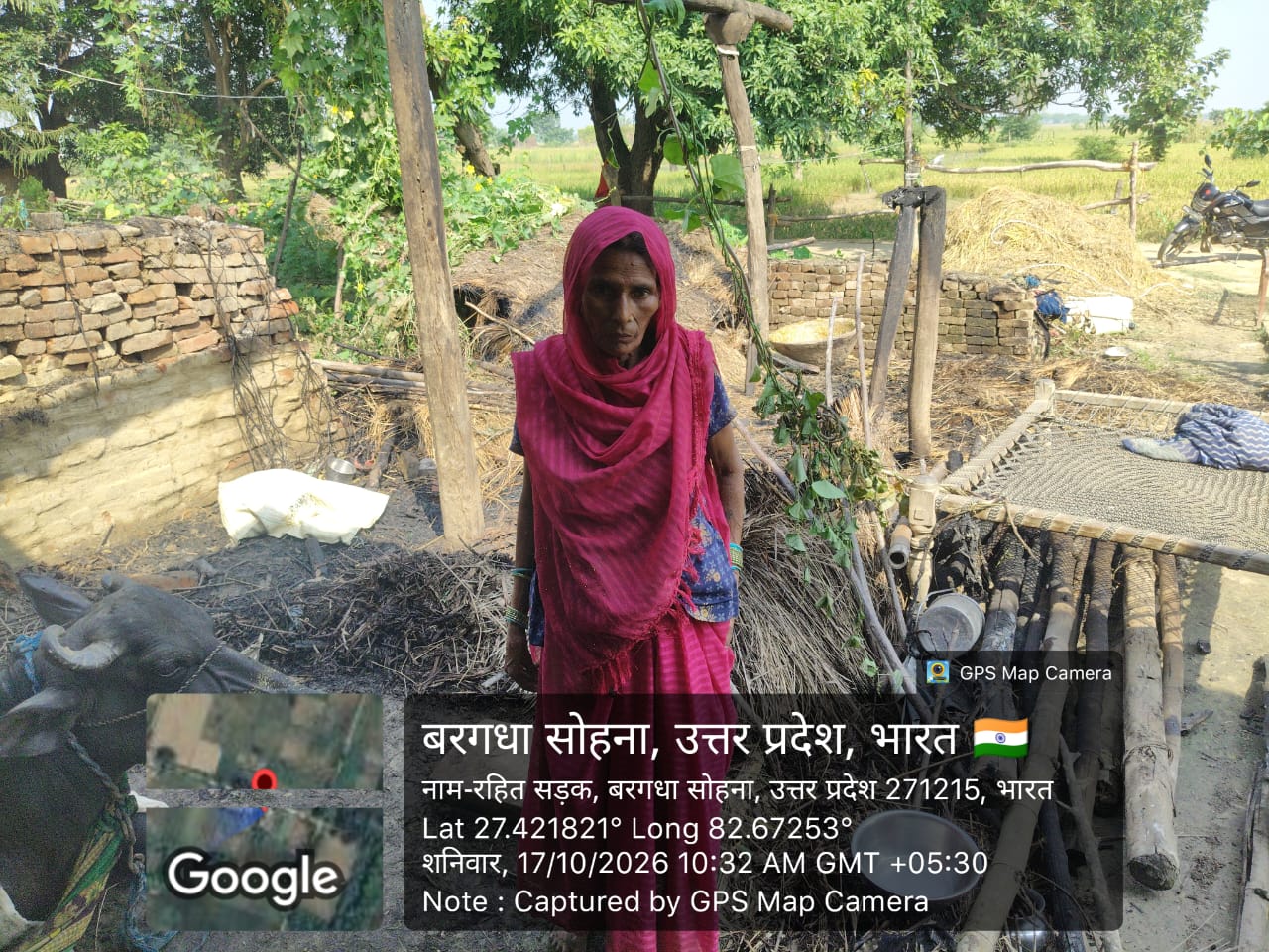 मधवानगर खादर में लगी आग,एक घर व दो जानवर जले