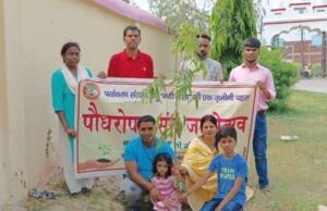 श्रीरामजानकी मंदिर मठ कसया में किया गया पौधारोपण