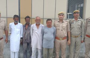 कदौरा पुलिस ने चार वारंटियों को गिरफ्तार कर भेजा जेल