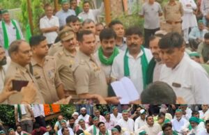 छुटमलपुर सहारनपुर थाना फतेहपुर में किसानों ने किया धरना प्रदर्शन