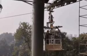 रोपवे के संचालन के लिए चल रहा पहले सेक्शन का परीक्षण’