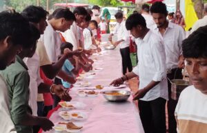 सात दिवसीय कथा समापन पर हुआ विशाल भंडारे का आयोजन