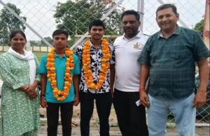 ध्रुव पांडेय एवं अनूप सरोज का क्रिकेट छात्रावास में हुआ चयन