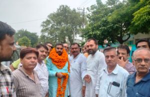 शिक्षक एमएलसी का अजीतमल आगमन पर हुआ जोरदार स्वागत