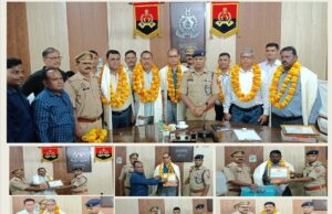 अपर पुलिस अधीक्षक पूर्वी द्वार सेवानिवृत्त होने वाले 7 अधि0/कर्म0गण को दी गयी विदाई