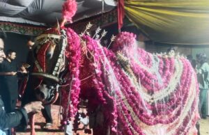 अकीदत व ऐहतेराम के साथ हातिफ हुसैन के अजाखाने से निकाला गया जुलूस अलवेदा या हुसैन