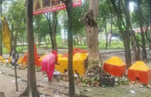 महिलाओ ने बच्चों की दीर्घायु के लिए किया शीतला माता का पूजन