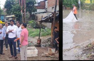 नगर आयुक्त ने बाढ़ ग्रस्त क्षेत्रों का किया निरीक्षण