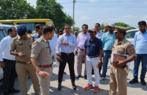मां दुर्गा प्रतिमा विसर्जन स्थलों का विधायक व डीएम-एसपी ने किया निरीक्षण