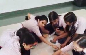 हिंदी दिवस पर बच्चों ने रंगोली बनाकर मनाया उत्सव