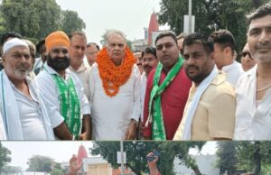 राष्ट्रीय लोकदल के राष्ट्रीय महासचिव त्रिलोक त्यागी का नागल आगमन पर हुआ भव्य स्वागत
