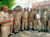 मांगों को लेकर पीआरडी जवानों ने निकाला जुलूस