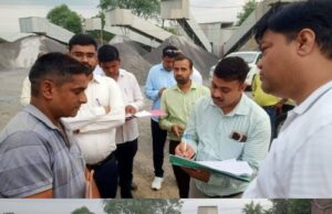 क्रेशर प्लांट पर जांच टीम के पहुंचने पर मचा हड़कंप