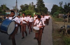 संघ शताब्दी वर्ष पर उत्सव,पथ संचलन में स्वयंसेवकों ने किया कदमताल