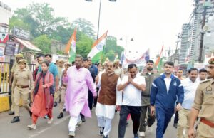 लौह पुरुष सरदार पटेल की 150वीं जयंती पर पदयात्रा, जनप्रतिनिधियों और स्कूली बच्चों ने लिया एकता का संकल्प