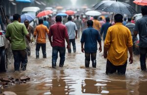 जलभराव को लेकर बिफरे वकील, न्यायिक कामकाज का किया बहिष्कार