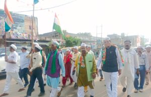 एक कदम गांधी के साथ’ पदयात्रा औरैया पहुंची