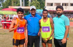 राज्य स्तरीय एथलेटिक्स प्रतियोगिता के दौड़ में लवलेश ने स्वर्ण व सतेंद्र ने जीता रजत