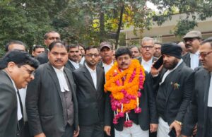 सपा अधिवक्ता सभा के राष्ट्रीय उपाध्यक्ष रिपु सूदन ने बार काउंसिल उत्तर प्रदेश, प्रयागराज में सदस्य पद हेतु किया नामांकन