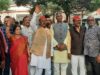 सपा नेताओं के आपत्तिजनक फोटो प्रकाशित होने के विरोध में प्रदर्शन