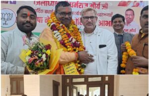 धर्मराज मौर्य का रोजगार सेवक संघ प्रदेश महामंत्री राजवीर सिंह किया जोरदार स्वागत