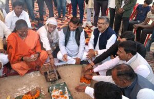 रिंद नदी पर रामपुर कुन्हू डेरा के बीच बनेगा पुल, साध्वी ने किया भूमि पूजन