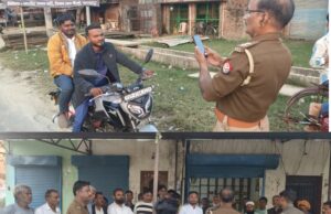 नावडीह व बढ़ाई पुरवा चौराहे पर चेक किये गए वाहन,लोगों को किया गया जागरूक
