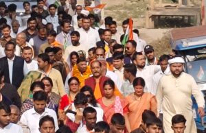 विधायक के नेतृत्व में निकली सरदार वल्लभ भाई पटेल पदयात्रा