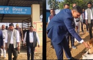 मण्डलायुक्त ने गौ आश्रय स्थल व आर0आर0सी0 सेंटर का किया निरीक्षण