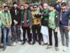 महिला का हिजाब खींचने के विरोध में एमआईएम का प्रदर्शन, राष्ट्रपति को भेजा ज्ञापन