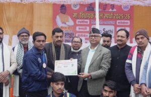 चौक स्टेडियम में खेल स्पर्धा का शुभारंभ