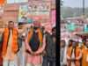 गौ गंगाजल जंगल जमीनी यात्रा पहुंची बड़े हनुमान जी मंदिर