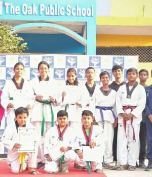 बचपन प्ले स्कूल में ताइक्वांडो खिलाड़ियों का बेल्ट प्रमोशन सम्पन्न