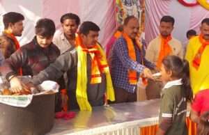 राम जानकी मंदिर में अयोध्या प्राण प्रतिष्ठा के उपलक्ष्य में भंडारे का आयोजन