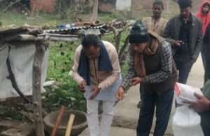 नगर पंचायत अध्यक्ष ने सुभाष नगर मोहल्ले में नाली निर्माण हेतु आप भूमि पूजन