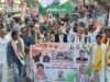 मनरेगा बचाओ संग्राम में कांग्रेस ने मजदूरों संग निकाली 16 किलोमीटर लंबी पदयात्रा