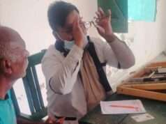 निःशुल्क नेत्र शिविर में सत्तर मरीजों की आंखों का हुआ परीक्षण, बंटा चश्मा