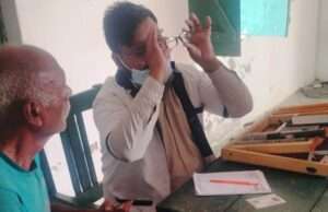 निःशुल्क नेत्र शिविर में सत्तर मरीजों की आंखों का हुआ परीक्षण, बंटा चश्मा