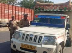 ओवरलोड वाहनों पर चला अभियान, सैनी चौराहे पर 22 चालान