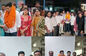 पहली बार घर पहुंचे नायब तहसीलदार आयुष शुक्ला का हुआ भव्य स्वागत