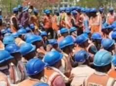 प्रयागराज पावर प्लांट में मजदूर ने किया धरना प्रदर्शन एवं हड़ताल’
