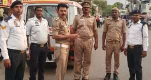 यातायात पुलिस ने किया 87 वाहनों का चालान