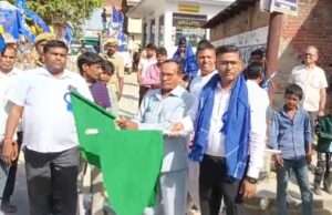 ज्वाला देवी धाम से मिलिट्री ग्राउंड के लिए निकली अंबेडकर शोभायात्रा
