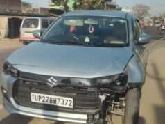 कार की टक्कर से बाइक चालक और सवार जख्मी
