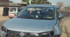 कार की टक्कर से बाइक चालक और सवार जख्मी