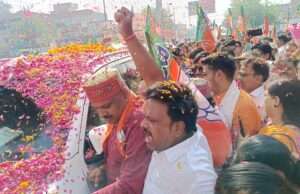 नटवा तिराहे पर भाजपा राष्ट्रीय अध्यक्ष नितिन नवीन का जोरदार स्वागत
