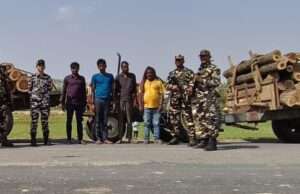एसएसबी 50वीं वाहिनी की कार्रवाई,अवैध कटान की लकड़ी संग चार गिरफ्तार
