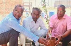 सकिपा अध्यक्ष अजय सोनी ने प्रसिद्ध ज्योतिषाचार्य राम सियावन शास्त्री के साथ किया बृक्षारोपण