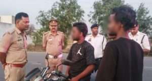 यातायात पुलिस ने 238 वाहनों का किया चालान